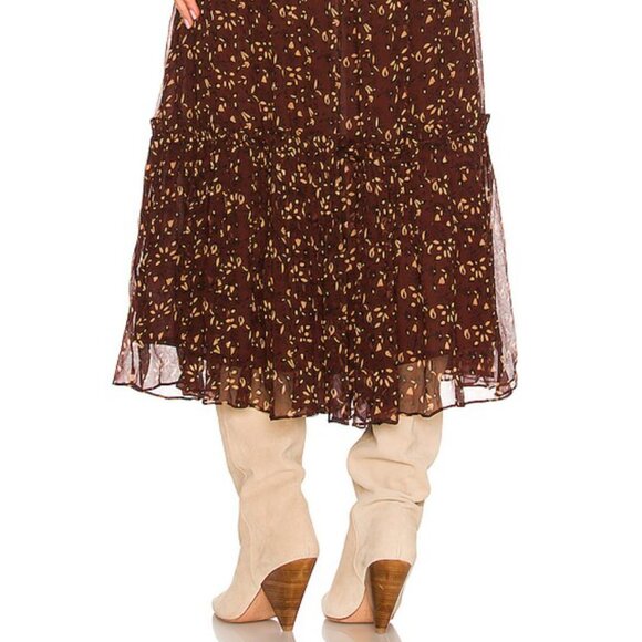 NWT Cleobella Organic Skirt Zadia Block Print Red Cream Floral Lined Maxi M - Picture 3 of 14